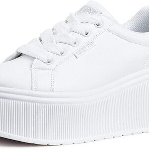 Women's Canvas Wedge Sneakers Low Top Retro Casual Shoes with Rubber Sole